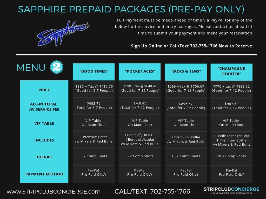 Sapphire Las Vegas Ultimate Guide [2021] Strip Club Concierge